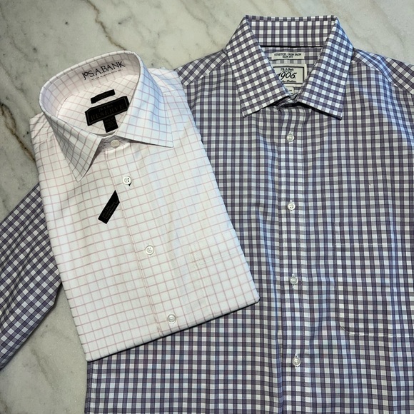 TWO Jos. A. Bank men’s button down NEW 15 1/2 - 35 - Picture 1 of 7